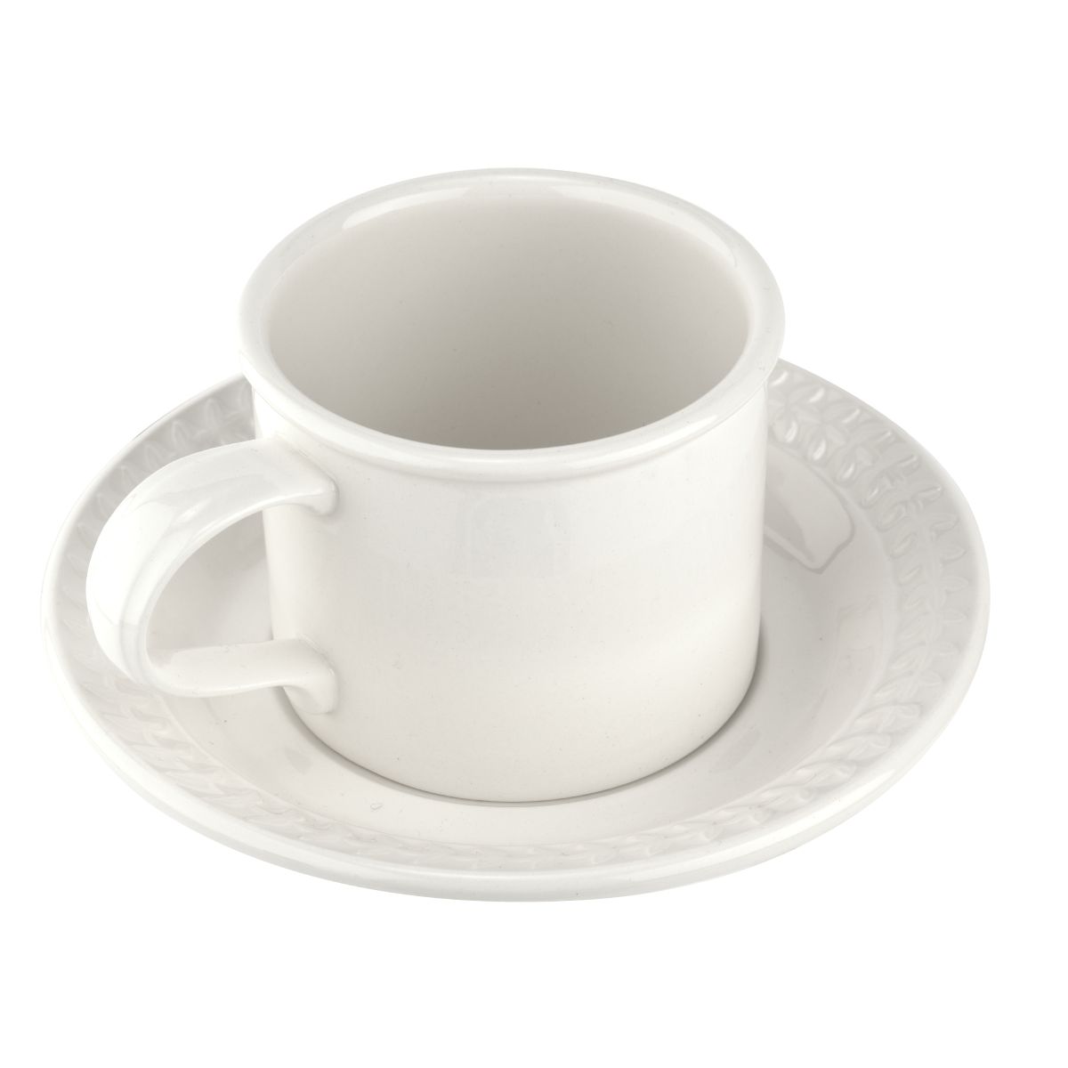 Botanic Garden Harmony Embossed White Breakfast Cup and Saucer image number null